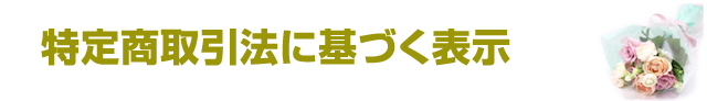 特定商取引法に基づく表示